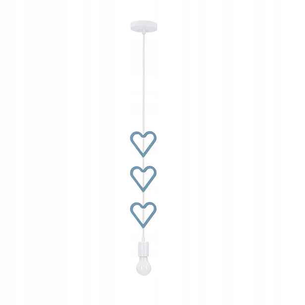 Candellux dětská závěsná lampa srdce bílo-modrá 1xE27 20W