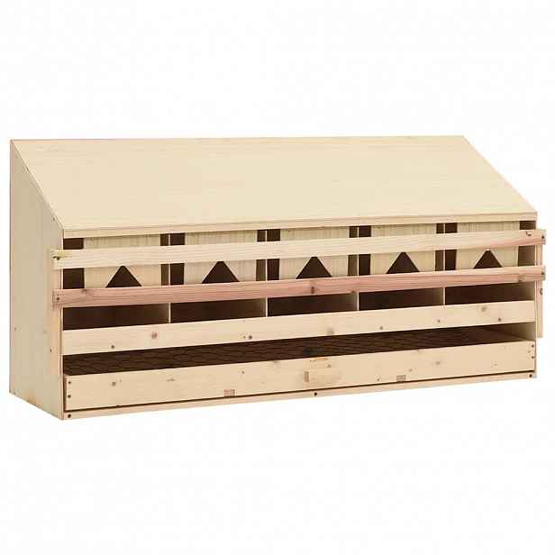 vidaXL Snáškové hnízdo 5 boxů 117 x 33 x 54 cm masivní borové dřevo