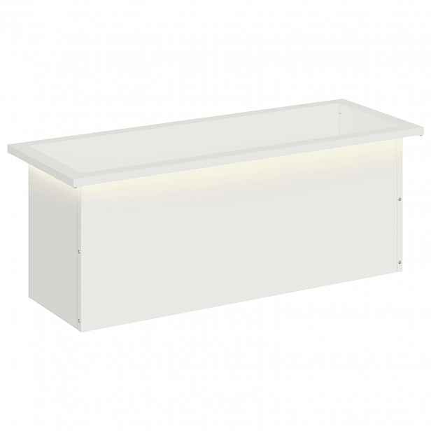 vidaXL Zahradní truhlík s LED osvětlením Bílá 30 x 80 x 30 cm Ocel