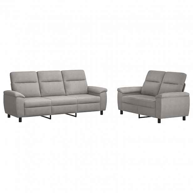 vidaXL Set pohovek 2 pcs Oblačno šedá Textil