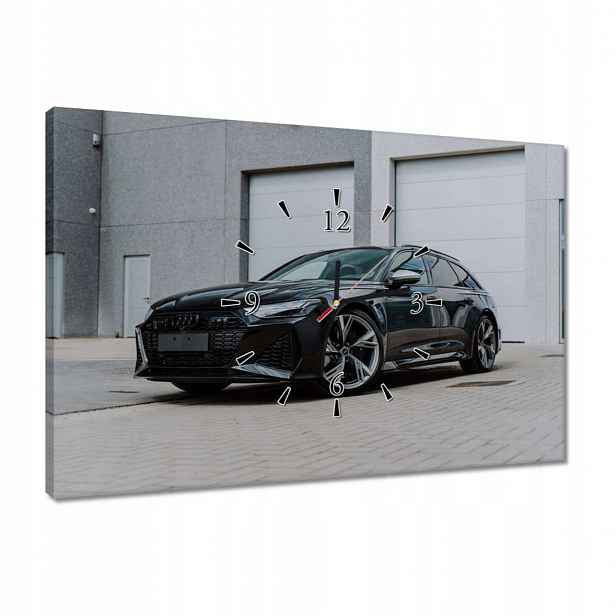 Černé hodiny Audi Rs, 60x40