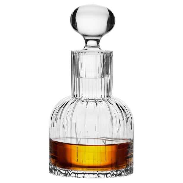 Ryflovaná karafa na whisky s likéry Krosno Vintage, ručně tvarovaná, 650 ml