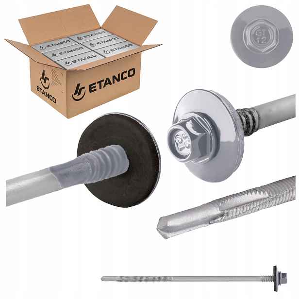 Šrouby do sendvičové desky 150 mm Ral 9006 600 ks pro kov Etanco GTR12