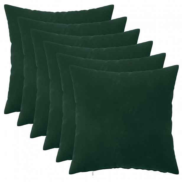 vidaXL Povlak na polštář 6 pcs HEERLEN Tmavě zelená 50 x 50 cm Samet