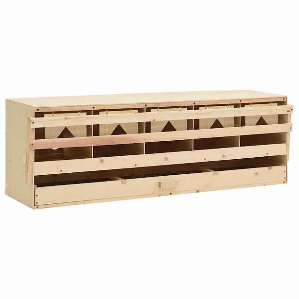 vidaXL Snáškové hnízdo 5 boxů 117 x 33 x 38 cm masivní borové dřevo