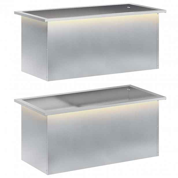 vidaXL Zahradní truhlík s LED osvětlením 2 ks Stříbrná 40 x 80 x 40 cm