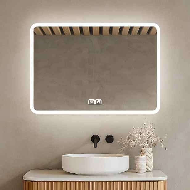 Zrcadlo s Led podsvícením a funkcí Anti-fog Bayt 52x75 cm