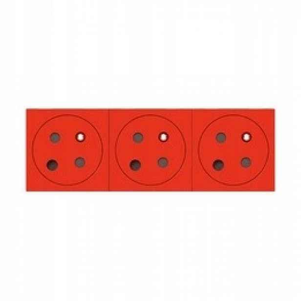 Zásuvka 3x 2P+Z s aretací 45st 6M červená Legrand 077153L