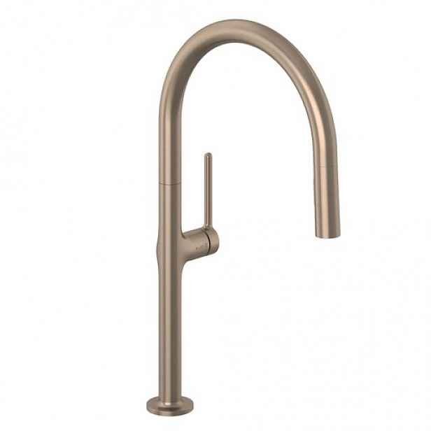 Kludi Reef dřezová baterie s vytahovací sprškou kartáčovaný bronz 50851N175