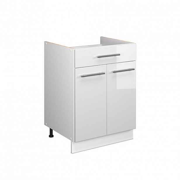 Vicco SPODNÍ SKŘÍŇKA PRO DŘEZ/VARNOU DESKU Fame-Line, Bílá vysoký lesk/Bílá, 60 cm se zásuvkou, bez pracovní desky