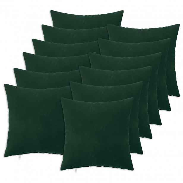 vidaXL Povlak na polštář 12 pcs HEERLEN Tmavě zelená 50 x 50 cm Samet