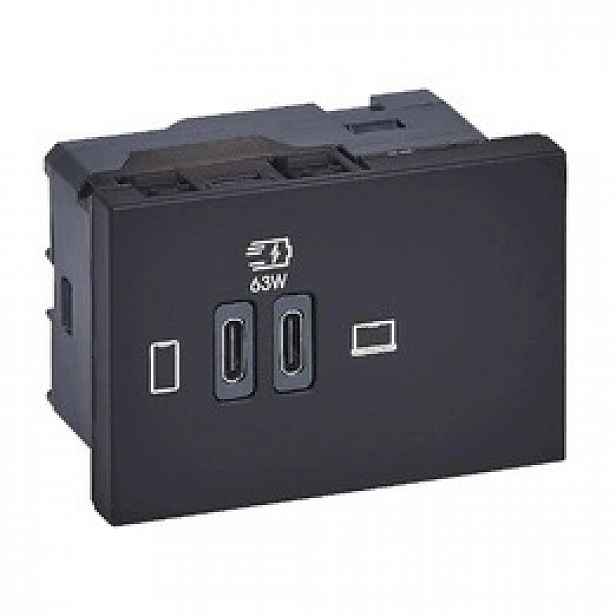 Zásuvka Nabíječka 2x Usb-c 63W Pd Antracit Legrand 077675L
