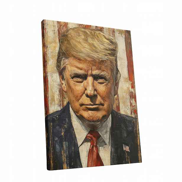 Obraz na plátně Portrét Donalda Trumpa v obývacím pokoji Trumpa dárek 75x100
