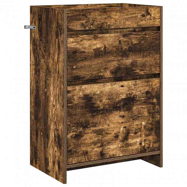 vidaXL Koupelnová skříňka pod umyvadlo Kouřový dub 56 x 37,5 x 81 cm