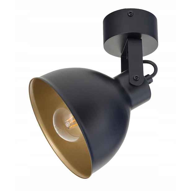 Černo-zlatý nastavitelný stropní reflektor 1xE27 15W Sigma Lighting