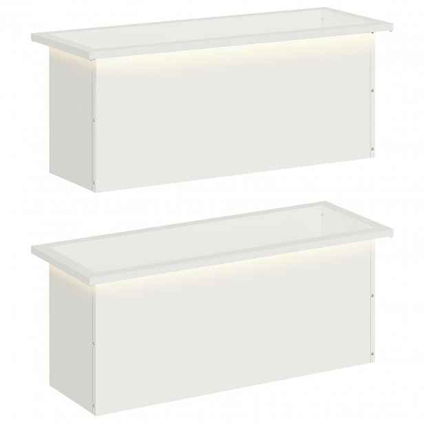 vidaXL Zahradní truhlík s LED osvětlením 2 ks Bílá 30 x 80 x 30 cm