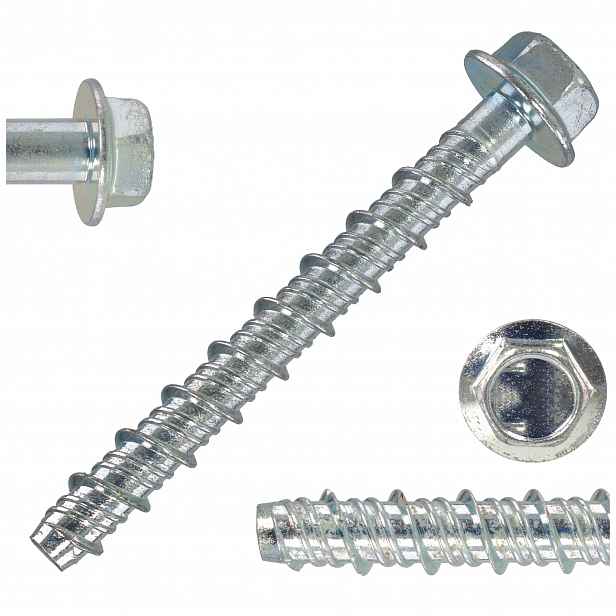 Kotevní šroub pro betonu Arvex Ssw 7,5 x 60 mm s kombinovanou podložkou