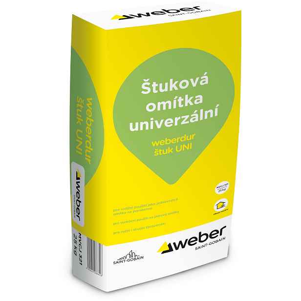 Omítka štuková weberdur štuk UNI 25 kg