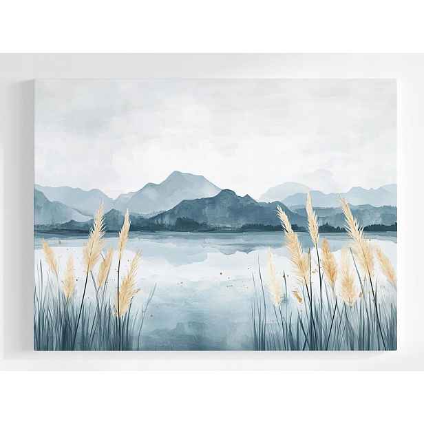 Plakát Krajina V Přírodě Krajina Hory Jezero Třtina 100x75
