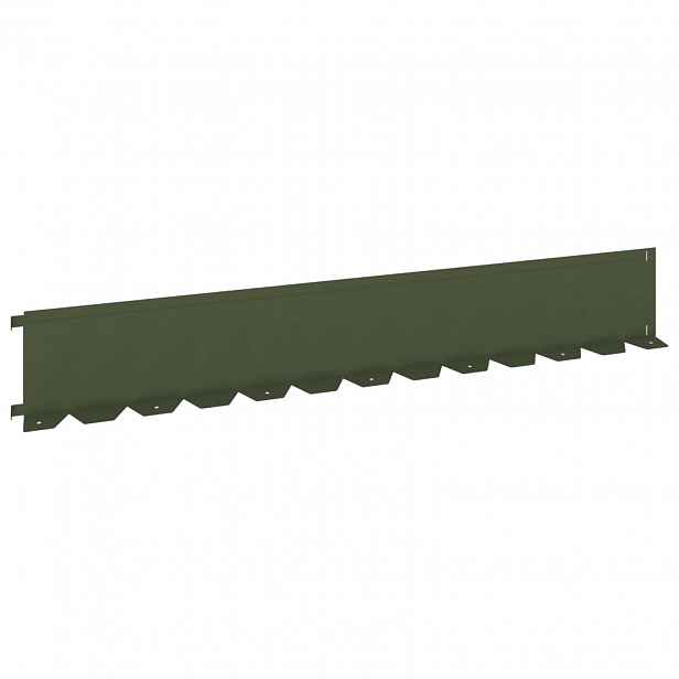 vidaXL Okraj trávníku 10 ks 102 x 15 x 4 cm Ocel Olivově zelená