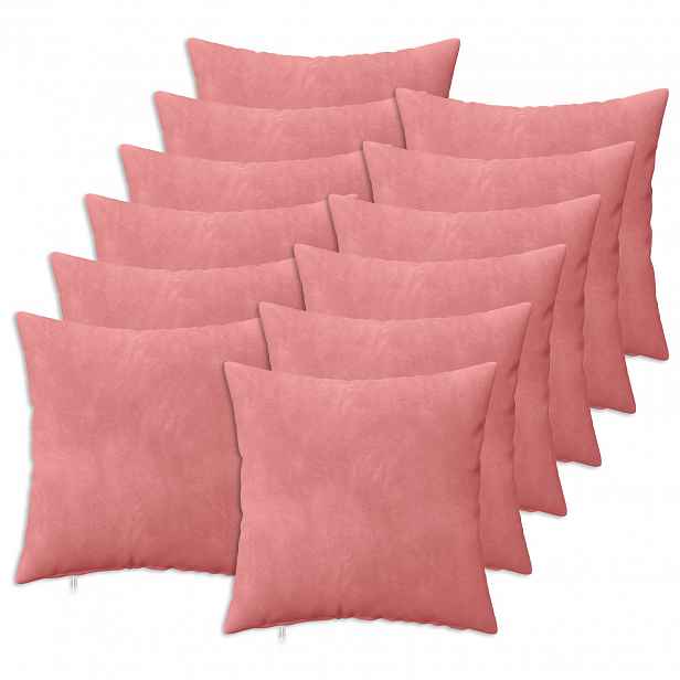 vidaXL Povlak na polštář 12 pcs HEERLEN Růžová 50 x 50 cm Samet