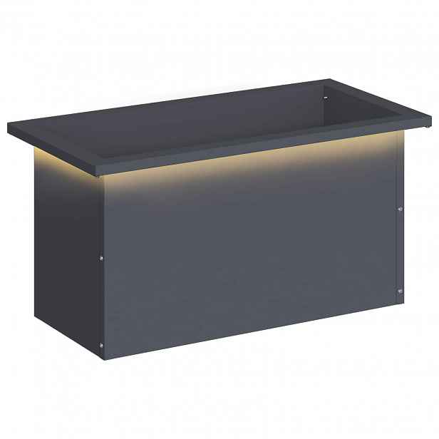vidaXL Zahradní truhlík s LED osvětlením Antracitová 30 x 60 x 30 cm