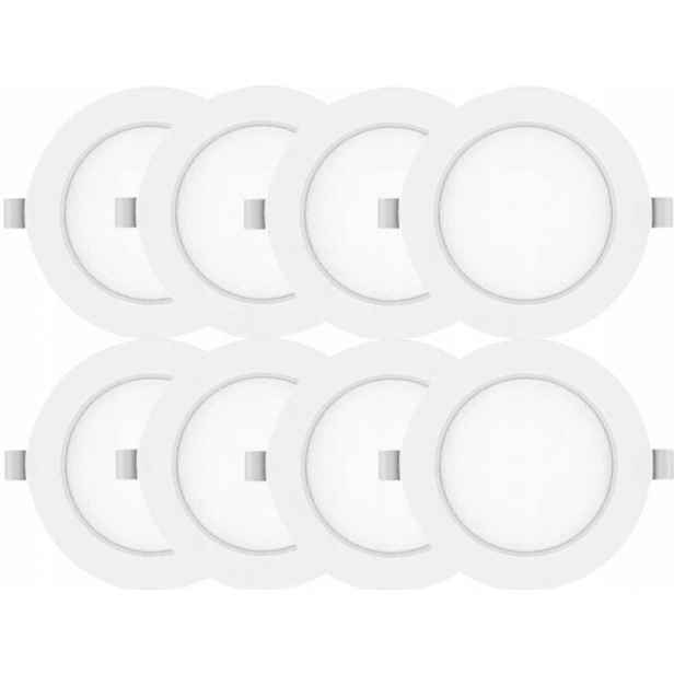8 x Lampa Objímka Zapuštěný panel Slim Led 6W 230V Barva Studená 6500K