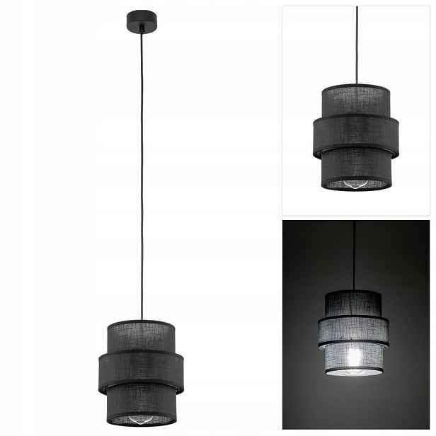 Černá závěsná lampa Calisto nad chodbou s moderním designem Tk Lighting