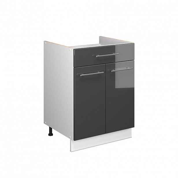 Vicco SPODNÍ SKŘÍŇKA PRO DŘEZ/VARNOU DESKU Fame-Line, Antracitový vysoký lesk/Bílá, 60 cm se zásuvkou, bez pracovní desky