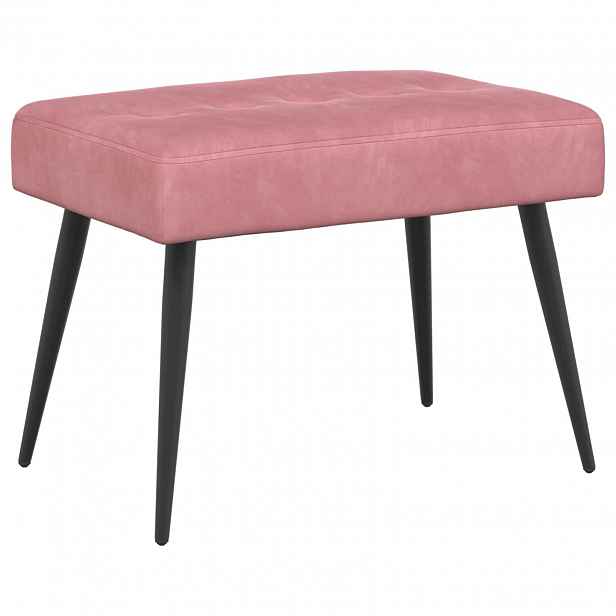vidaXL Lavice s knoflíkovým prošíváním Růžová 60 x 40 x 45 cm Samet