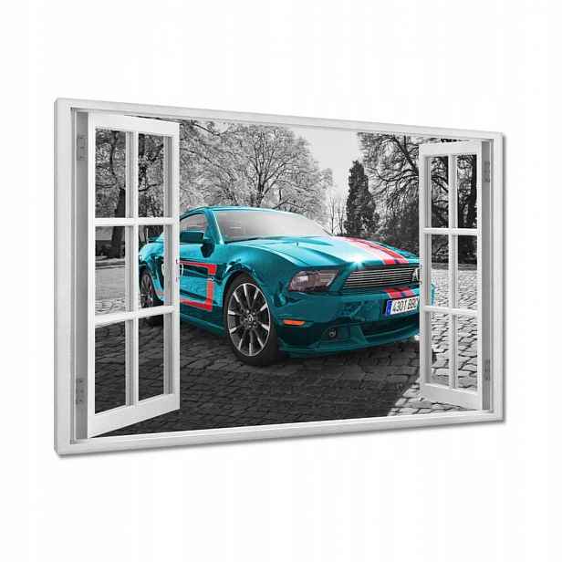 Obrazy 90x60 Tyrkysový Mustang Usa