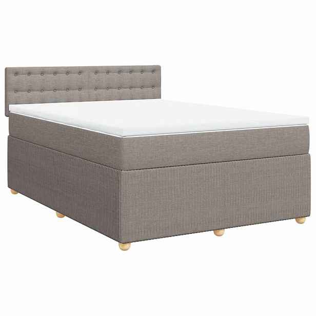 vidaXL Box spring postel s matrací taupe 140x200 cm textil
