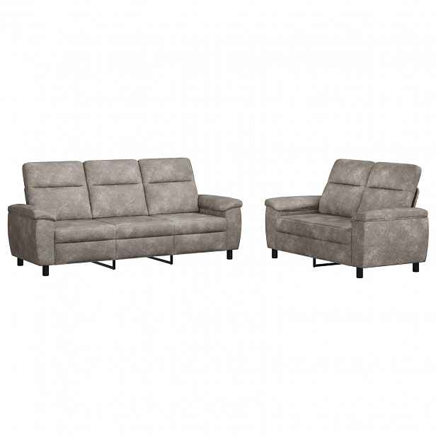 vidaXL Set pohovek 2 pcs Světle šedá Umělá semišová kůže
