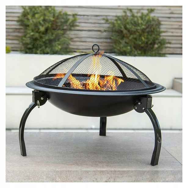 Gardenkraft Přenosný Zahradní Gril A Ohniště Kulatý 56 cm
