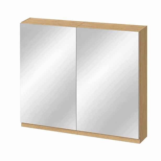 Koupelnová zrcadlová skříňka 80 cm 2x40 Cersanit Moduo dub hikora policový regál
