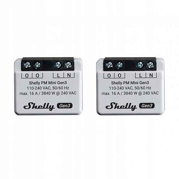 Ovladač Shelly Pm Mini Gen3 Wi-Fi/Bluetooth 2ks