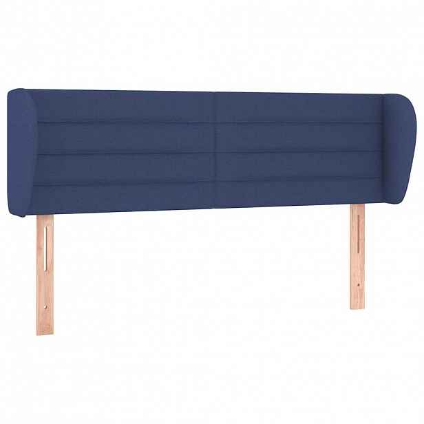 vidaXL Čelo postele typu ušák modré 147x23x78/88 cm textil