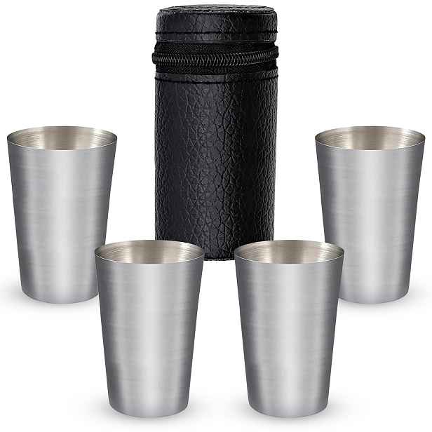 ANTE 1130 Nerezové poháry v pouzdře, 4x200ml