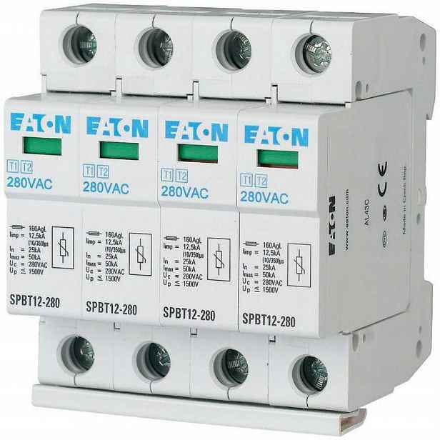 Eaton SPBT12-280/4 Omezovač Přepětí T1+T2 4P 12,5KA 1,5 Kv Tn Tns Kabel
