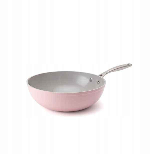 Elmich Nepřilnavá keramická pánev wok Zen Ø 28 cm růžová