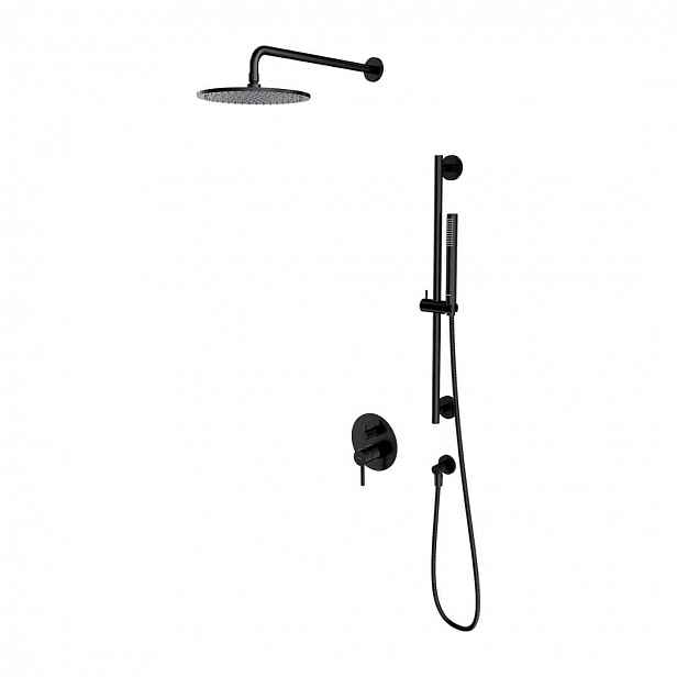 OMNIRES Y - Sprchový set s baterií pod omítku, s tělesem, průměr 25 cm, černá SYSY47BL
