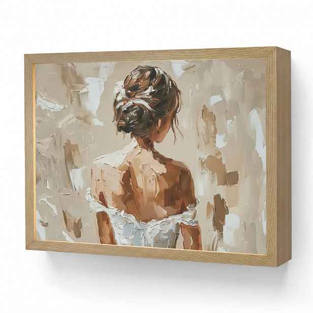OnlyWow NÁSTĚNNÁ LAMPA S AKUMULÁTOREM Žena - malba - abstraktní - béžová - moderní 40x30 cm