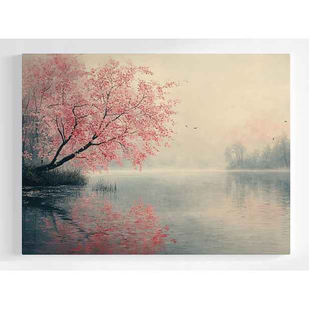 Plakát Krajina Voda Jezero Dřevo Květiny Jaro 100x75