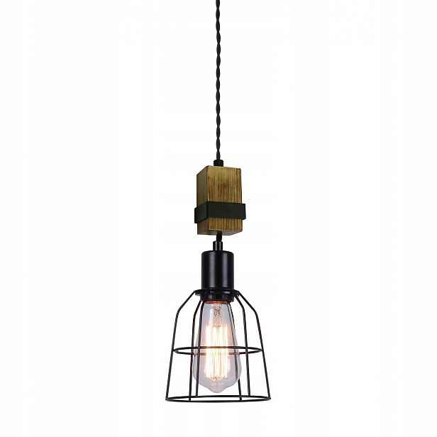 Závěsná Led lampa Loft Černá E27 Kovová Industriální Ponte Italux