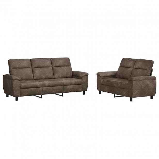 vidaXL Set pohovek 2 pcs Tmavě šedá Umělá semišová kůže