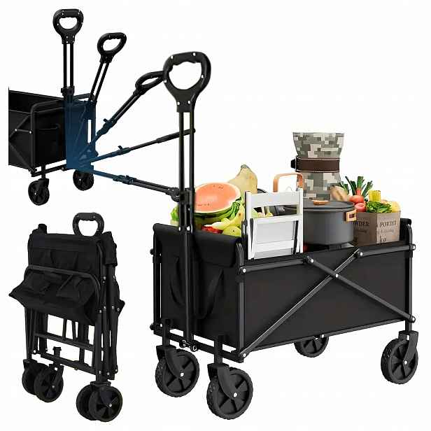 Plážový přepravní turistický vozík pro zahradu, skládací, kempingový, ryba, 60 kg