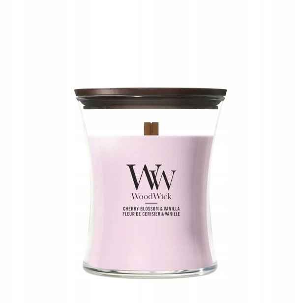 Střední svíčka Cherry Blossom & Vanilla WoodWick