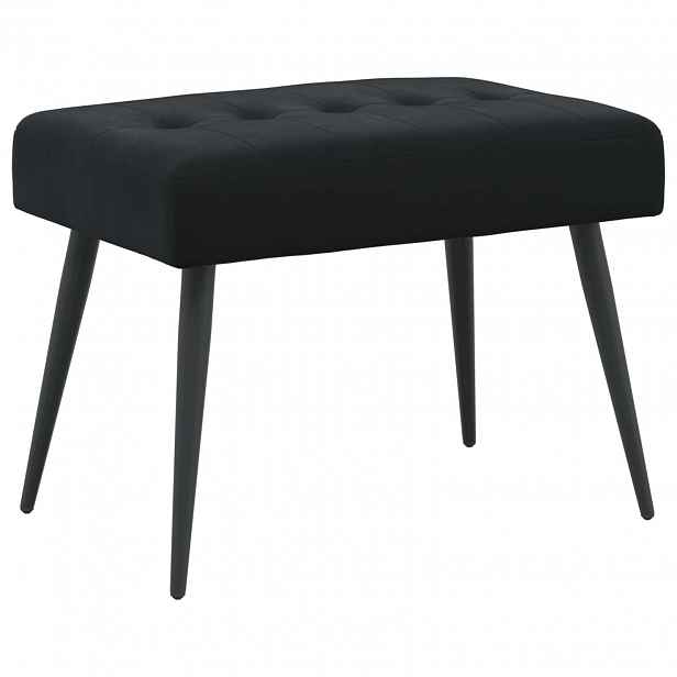 vidaXL Lavice s knoflíkovým prošíváním Černá 60 x 40 x 45 cm Samet