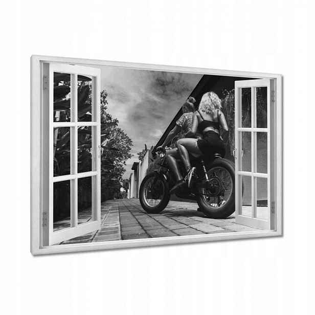 Obrazy 90x60 Zamilovaný pár na motorce