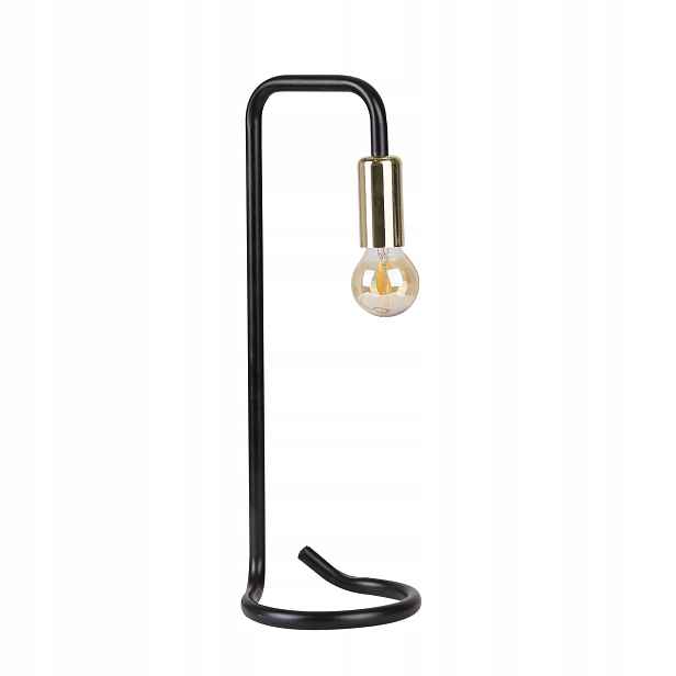 Černá a zlatá stolní lampa Candellux Hera 1xE14, kov, 37 cm